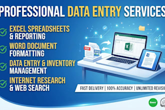 do professional data entry, copy paste work and data management work