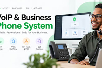 setup voip ringcentral, freeswitch, 3cx,vicidial, freepbx, nextiva grandstream