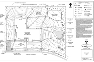 civil site plan grading and drainage plan stormwater erosion USA permit drawing