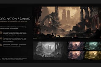 create cinematic concept art, environment design