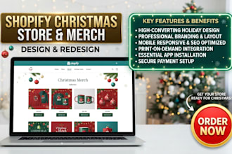 design shopify store merch shopify christmas website design redesign shopify