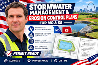 design stormwater management and erosion control plans for mo and ks