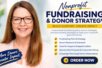 build nonprofit fundraising plan, donor strategy and sponsorship package