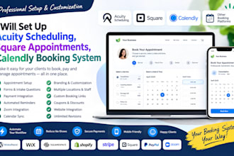 set up acuity scheduling, square booking appointments, calendly booking system