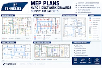 deliver tennessee mep plan hvac plan ductwork drawing supply air layout