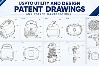 create uspto utility and design patent drawings and patent illustrations