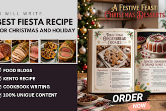 write unique christmas recipe baking cookie desert recipe for holiday cookbook
