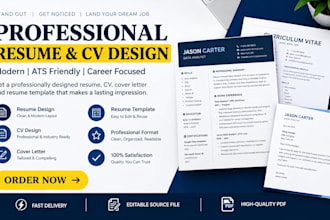 do resume design, cv design, professional resume, cover letter, resume writing