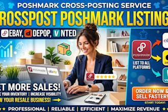 product listing and cross list your poshmark listings to ebay depop and vinted