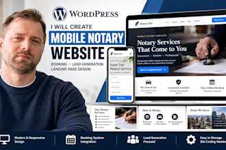 mobile notary wordpress website booking lead generation landing page design
