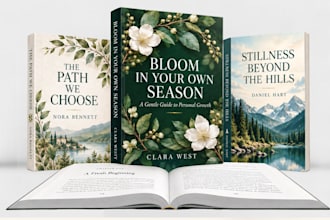 create book cover layout for your book, ebook, print book, interior book design