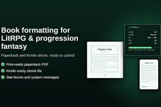 format your litrpg or progression fantasy book for KDP