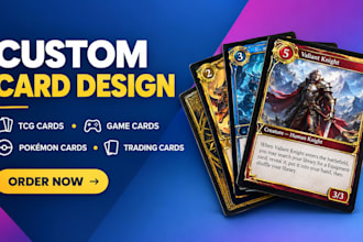 design custom tcg cards, pokemon cards trading cards and game cards