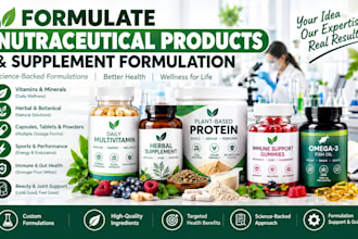 formulate nutraceutical products and supplement formulation