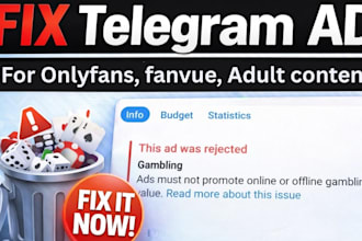 fix telegram ads for onlyfans, fanvue telegram ads, fix telegram ads rejection