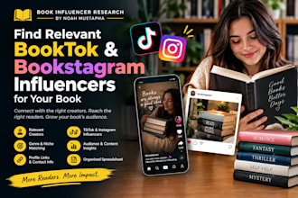 find relevant booktok and bookstagram influencers for your book