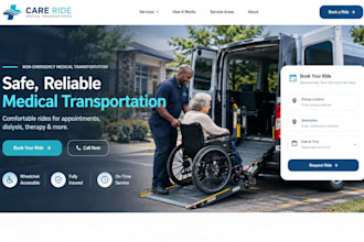design squarespace medical transportation website  nemt booking website
