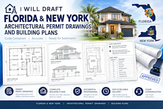 do florida and new york architectural permit drawing,