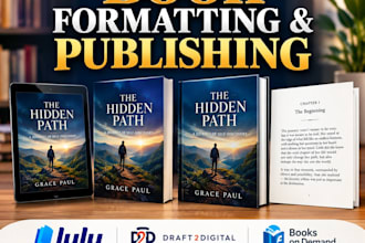 format and publish your book on lulu, draft2digital and books on demand