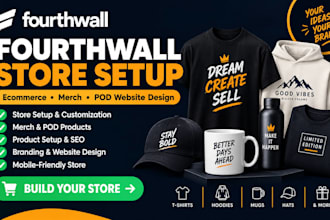 build fourthwall ecommerce shop setup fourth wall merch pod store website design