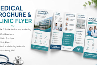 medical bifold trifold brochure and healthcare marketing materials clinic flyer