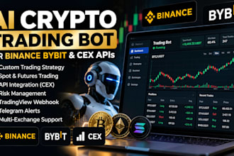 develop ai crypto trading bot for binance bybit and cex apis