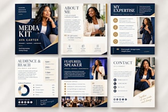 design influencer media kit, press kit, rate card and speaker sheet