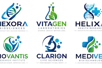 design a professional science medical, research, biotech, health laboratory logo