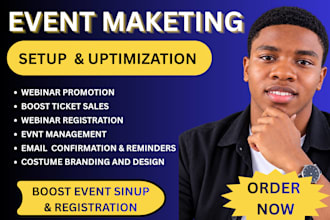 setup and promote event, eventbrite to get attendees