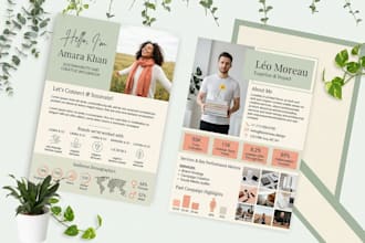 design influencer media kit, speaker sheet, press kit, rate card, epk