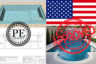 design swimming pool plan, site plan, floor plan, permit design for construction
