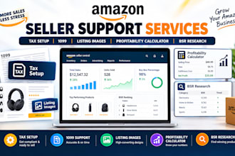 setup amazon tax 1099 listing image design profitability calculator bsr research