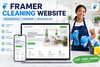 design framer residential cleaning service website cleaning company website