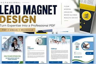 do PDF lead magnet design, editable canva ebook, workbook, fillable pdf, ebook