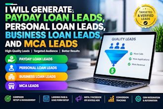 generate payday loan leads, personal loan, and business loan leads mca leads