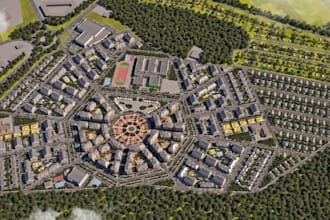 design 3d residential masterplan housing development community site plan render