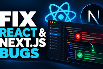 fix react nextjs frontend and API errors
