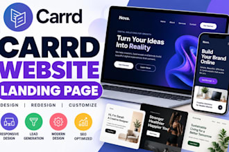 design carrd website, carrd landing page or carrd redesign