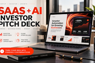 create saas investor pitch deck ai startup presentation funding business model