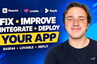 fix base44, improve base44, integrate and deploy base44, lovable or replit app