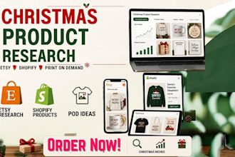 find wining christmas product research etsy digital products, shopify products