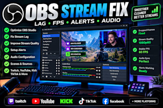 optimize obs studio, fix stream lag and setup alerts