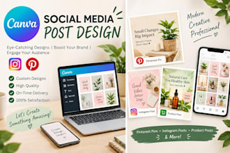 design canva social media posts and pinterest pins