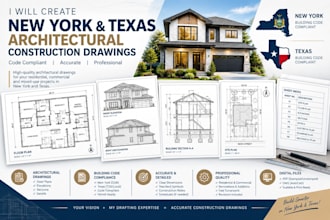 do new york and texas architectural construction drawings