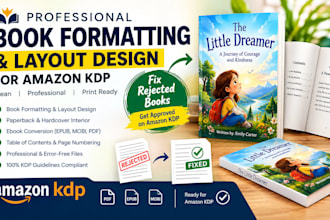 fix format, resize book cover, paperback cover for amazon KDP book formatting