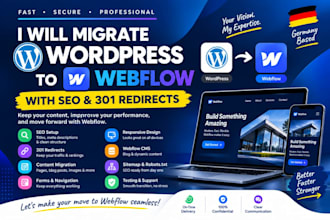 migrate wordpress to webflow with SEO and 301 redirects