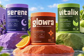 design supplement label, product label design, product packaging design