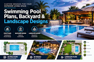 draw detailed swimming pool plans backyard and landscape designs