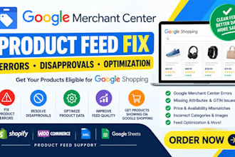 fix and optimize product feed google merchant center, fix product feed errors