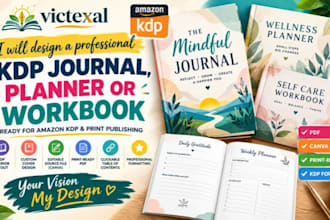 design a professional KDP journal, planner or workbook